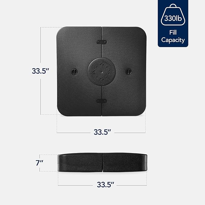 Best Choice Products 330lb Cantilever Offset Patio Umbrella Base, Heavy-Duty Outdoor Stand, Sand Water Fillable Weights Set w/Easy-Fill Spouts – Black