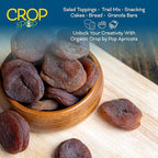 CROP BY POP - Organic Sun Dried Apricots, No Sugar Added, Unsulphured (32oz, 2 LB) Tu Bishvat Favorite - Sweet Healthy Snack, USDA Organic, Non GMO, Vegan, Kosher Resealable Bag