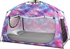Indoor Instant Privacy Bed Tent for Sleeping,Quick Set-up Bed Canopies,Portable Bed Drapes with Large Space and 3 Doors (Galaxy, Full)