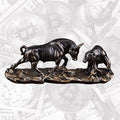 AETVRNI Wall Street Bull Statue Sculpture Stock Market Charging Bull Animal Figurine - Resin Sculpture of Bull VS Bear Ideal Gifts for Financial Investment Managers Investor,Bronze,11in