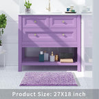 Yimobra Chenille Bathroom Rugs, 28x17.5, Extra Soft Bath Mats for Bathroom Non Slip, Fluffy Plush Luxury Shower Mat Outside, Water Absorbent, Machine Washable, Purple & Lavender