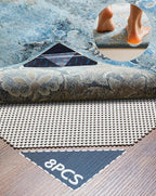 Veken Rug Gripper Pad for Hardwood Floors Tile Floors, 8 Pcs Rug Tape, Thick Cushion Non Slip Rug Pads for Area Rugs, Under Carpet Anti Skid Mat, Keep Your Rugs Safe and in Place, 2x3 Ft