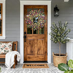 Wreaths for Front Door, 24 Inch Spring/Summer Front Door Wreath, Colorful Paper Flower Wreath for All Seasons for Indoor Home Wall Window Office Wedding Farmhouse Decor (Multicolor)
