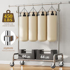 Raybee 75" W Heavy Duty Clothes Rack, 450 LBS Clothing Rack with Lockable Wheels, Sturdy Clothing Racks for Hanging Clothes, Extendable Garment Rack for Bedroom, Laundry Room, Commercial