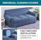 KRFOONN 4 Piece Printed Sofa Couch Cover for 3 Cushion Couches Stretch Sofa Slipcovers with 3 Separate Seat Cushion Covers Washable Furniture Protector with Elastic Bottom (Sofa, A1)
