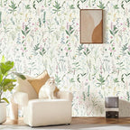 Peel and Stick Wallpaper - 17.5x196.8in Spring Vintage Flower Vinyl Wallpaper for Home Deco