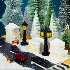 29 Pcs 1.5 Inch Christmas Miniature Houses Figurines Miniature White Resin Houses Christmas Miniature Village Set Christmas Miniature Town for Mini Christmas Scene Micro Landscape Decor