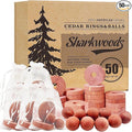 Cedar Blocks for Clothes Storage 50 Pack - 100% Natural Aromatic Cedar Rings and Balls for Closets & Drawers Freshener (30 Rings & 20 Balls)