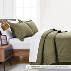Love's cabin California King Size Quilt Bedding Set Green Bedspreads - Cal King Summer Lightweight Bedspread Comforter - Coin Pattern Coverlet for All Season - 3 Pieces (1 Quilt, 2 Pillow Shams)