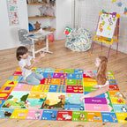 5'2" x 7'11" Kids Rug ABC Rug, Play Mat for Kids Playroom ABC Educational Area Rug for Playroom Classroom Elementary Preschool Rugs wtih Numbers Animals