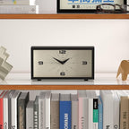 JONES CLOCKS® Odeon Desk Clock | Modern Rectangular Design | Black | Stylish Retro Look for Shelf, Table, Mantel or Bedside
