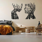 VAILLA Wood Wall Art Decor Wall Hanging Sculpture Modern Home Decoration 3 Panels Nature Wall Hangings Large Wooden Wall Arr 3D Textured Sculptures for Living Room Bedroom Office Dinnig Room (Faces 2)