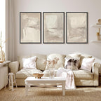 MUDECOR Framed Wall Art Print Set Neutral Abstract Modern Minimalist in Beige and Cream Tones Illustrations Modern Art Boho Decorative Colorful Chic for Living Room, Bedroom, Office - 24"x36"x3 Black