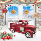 Valentine's day Truck Decor 13.4 Inch Farmhouse Vintage Metal Truck with 12 Magnets Valentines Day Table Decorations for Home Kitchen Mantel Spring Garden Interchangeable Seasonal Decor