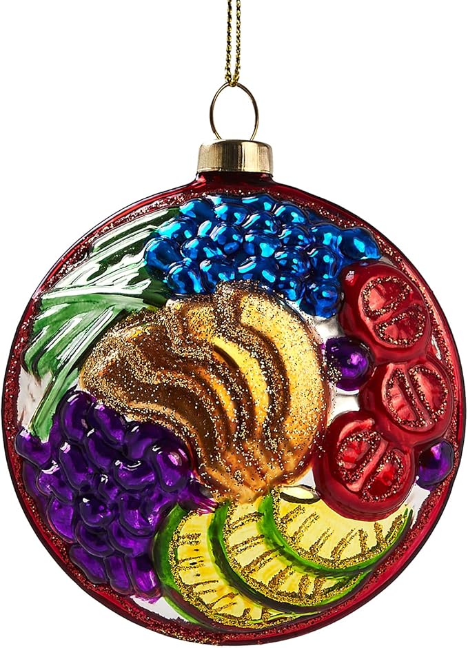 Funny Hanging Christmas Ornaments 2025 - Fruit Basket Glass Blown Tree Decorations, 3D Premium Decorative Waterproof Holiday Decor for Cute Xmas Home Outdoor Window Centerpiece ﻿