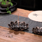 Large Incense Holder for Sticks Anti-Ash Spilling, Brass Lotus Incense Stick Holder and Detachable Ash Catcher