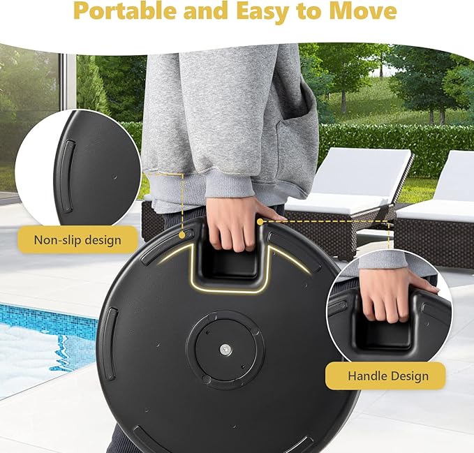 Giantex 75lbs Fillable Umbrella Base, 20 inch Water and Sand Filled Umbrella Stand, Fit 1.5"-1.9" Umbrella Pole, HDPE Weighted Market Table Umbrella Holder for Outdoor Deck Garden Poolside