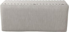 HomePop Large Storage Bench with Nailhead Trim -Gray Woven