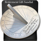 Retiremement Gift Sundial Custom Engraved - Unqiue for Your Location Retiremement Gift for Men or Women - 65th Birthday Celebration Gift - Gift for Collegue, Friend or Family (6 inch)