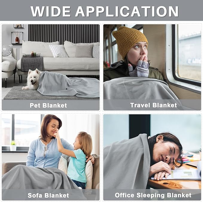 Newwiee 70 Pcs Fleece Throw Blankets Bulk 50'' x 60'' Oeko-tex Standard 100 Certified Spring Outdoor Wedding Guest Blankets Lightweight for Sleepover Donation Lap Pet Sofa Home (Gray)