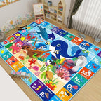 Baby Play Mat for Floor, ABC Kids Play Mat, Sea Animals Kids Rugs for Girls and Boys Playroom, Foldable Rug for Baby Toddler Infants Crawling Playing (Blue, 78.7X59 INCH)