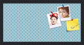 PinPix ArtToFrames 10x22 Custom Cork Bulletin Board Sky Blue Waves Poster Board Has a Fabric Style Canvas Finish, Framed in Satin Black (PinPix-245)