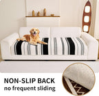 HAOMAIJIA Boho Couch Covers for Sofa, Waterproof Couch Cover for Dogs Soft Chenille Jacquard Non Slip Sofa Covers for Pets Washable Couch Protector (Black, 36.5" x 95" 1 Pack)