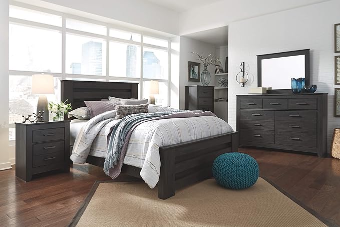 Signature Design by Ashley Brinxton Urban Contemporary 7 Drawer Dresser, Charcoal