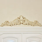 Salvatar Wall Art Topper | Large, Wide Doorway Design | Ivory and Metallic Gold Finish | Openwork Acanthus Leaf Scrolls with Ornate Fleur De Lis | Hang Alone or Above A Wide Door, Window, or Artwork