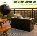 Outdoor Storage Box,260 Gallon Deck Box Outdoor Storage Bench Outside Waterproof Resin Storage Bench, Lockable Patio Cushions, Garden Tools Storage For Furniture, UV Resistant