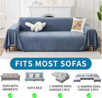 HAOMAIJIA Non Slip Couch Cover Sofa Covers for 2 Cushion Couch Washable sectional Couch Covers for Dogs pet Furniture Protector Couch Cover Blanket for Living Room (Blue, 71"x118")