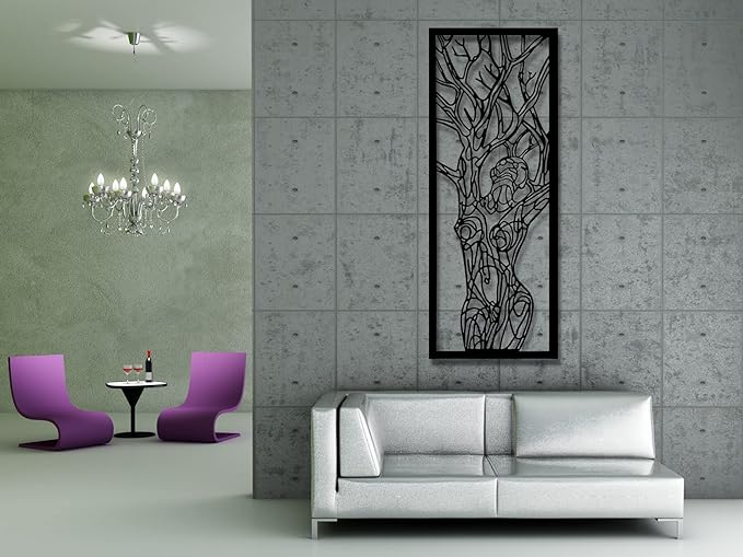 Vailla Wood Wall Art Decor Wall Hanging Sculpture Modern Home Decoration Hangings Large Wooden Wall Arr 3D Textured Sculptures for Living Room Bedroom Office Dinnig Room