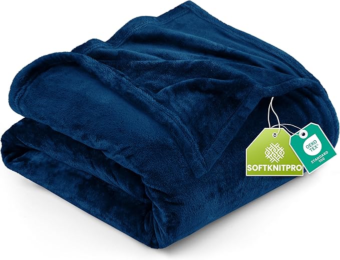 Utopia Bedding Fleece Blanket King Size Navy 300GSM Luxury Anti-Static Fuzzy Soft Microfiber Bed Blanket (90x102 Inch)
