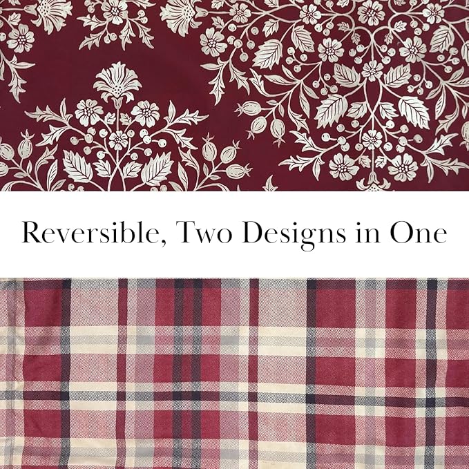Southshore Fine Living, Inc. Christmas Quilt, Queen Size Size with 2 Pillow Shams, Reversible Plaid Christmas Bedding Set, Coverlet Queen Size - Red Plaid