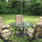 Heavy Duty Patio Umbrella Base with Wheels, Outdoor Umbrella Stand for Market Umbrellas, Square Steel Base, Wind-Resistant, Sturdy for Deck, Poolside, Balcony, Black
