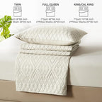 akkialla Full/Queen Quilt Set, Boho Style in a Solid Color, Cream Lightweight Microfiber Bedspread, Soft and Breathable Coverlet for All Seasons, 3-Piece Bedding Set (1 Quilt, 2 Pillow Shams)