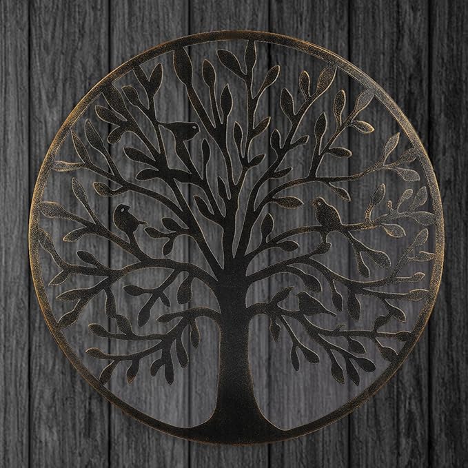Bdor 20-Inch Tree of life wall art, Metal wall art decor, steel roots decor Perfect for Birthdays, Weddings, Anniversaries, Housewarming Gifts for Indoor Outdoor Metal Wall Decor (Classic Style)