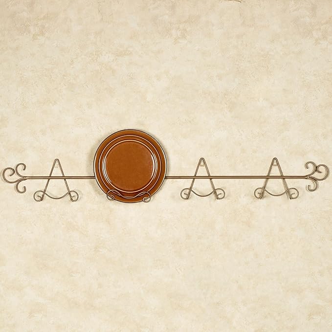 Touch of Class Galla Horizontal Plate Rack - Satin Gold - Four Plates