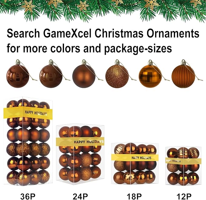 Bronze 3.2" Large Christmas Balls - Christmas Tree Decoration Ornaments Shatterproof Hanging Balls for Birthday Halloween Holiday Wedding Decorations Set of 10pcs