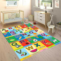 3x5ft ABC Alphabet Learning Rug for Toddlers & Kids - Educational Play Mat with Letters, Animals, Objects，Interactive Colorful Nursery Carpet for Playroom, Bedroom, Preschool Classroom Decor