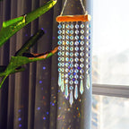 13inch Hanging Crystal Prism Suncatcher Ornament for Christmas Tree Crystal Wind Chimes Colorful Glass Beads Chain Pendant Decorative Mobiles