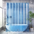 AmazerBath Extra Long Shower Curtain Liner, Clear Blue Shower Liner 84 Inches Long, 72x84 Plastic Shower Curtain Liners, Cute Tall Shower Liner, PEVA Bathroom Shower Curtain Liners & 3 Magnets
