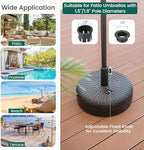 Giantex 66 lbs Fillable Umbrella Base, 18 inch Umbrella Stand Water and Sand Filled, Round HDPE Weighted Market Table Umbrella Holder for Outdoor Deck Garden