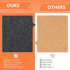 8 Packs Hexagon Felt Pin Board, 12" Bulletin Board with 30 Push Pins, Felt Board for Home Kitchen Office Decor, Self-Adhesive Corkboard Tiles for Walls School Message Photos Memos-Orange