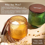 2 Pcs Soy Wax Scented Jar Candles Set, Vanilla Cinnamon & Cedar Balsam- Scented Candles for Home, 7.5oz Each, Up to 52 Hours Burn Time, Decorative Aromatherapy Candle for Relaxation & Luxury Gifting