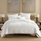 Secgo California King Comforter Set for Bed - 100% Cotton Cal King Size, Black Bedspreads (120 * 110 Inch) with 2 Pillow Shams, Patchwork Reversible Lightweight Bedding