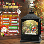 Christmas Snow Globe Lantern with Music & Timer, Santa LED Glitter Lantern, Battery Operated Christmas Globe Decoration, Fall Holiday Decor for Home