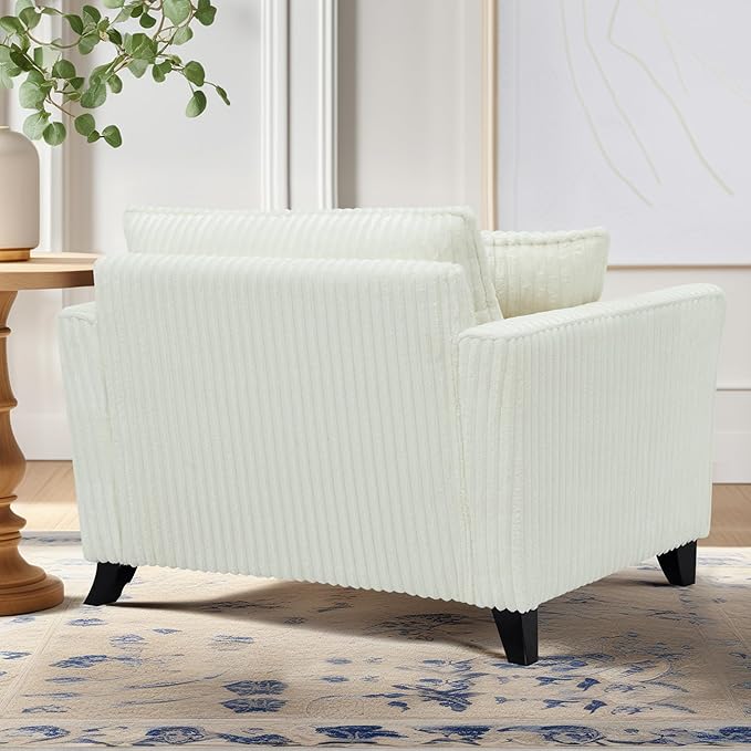 ERYE Living Room Accent Chair, Modern Corduroy Upholstered Chair Wider Seat Cushion Leisure Armchair W/2 Pillows and Removable Cover for Home Apartment,Bedroom,Office