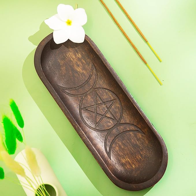 raajsee Incense Holder Hand Carved -Incense Burner Holder –Ash Catcher - Incense Stick Holder - Meditation & Yoga - Great Gift for Any Occasion Size 11x4 inch