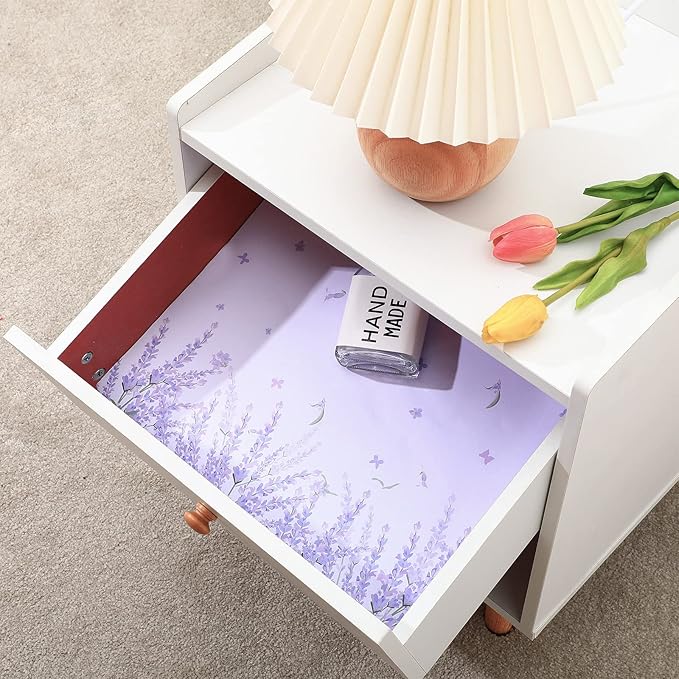 10 Sheets Drawer Liners for Dresser Scented Drawer Liners Non Adhesive Scented Paper for Fragrant Home Shelf Closet(Lavender,Lavender)